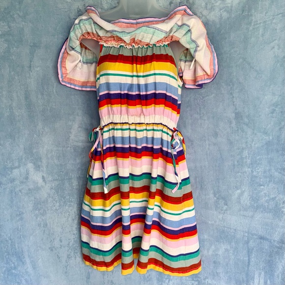 NWT Anthropologie multicolored dress, adjustable side waist ties & pockets - Picture 6 of 11